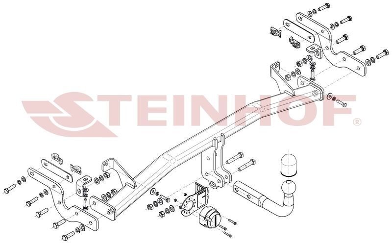 Фаркоп Steinhof для Opel Crossland X  A18 (Mk.I) 2017-2021/ Opel Crossland (Mk.I) 2021-2024 шар А