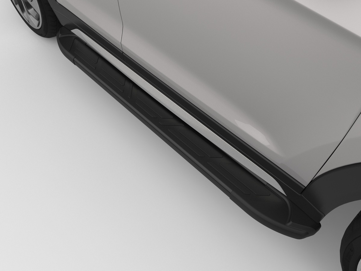 Пороги алюминиевые Сan Otomotiv Corund Black для BMW X3 фото 4