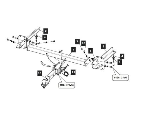 Быстросъёмный фаркоп Baltex для GEELY Atlas FX11 (Mk.II) 2024- Шар Е