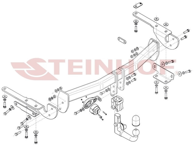 Быстросъёмный фаркоп Steinhof для Toyota Highlander XU70 (Mk.IV) 2019- Шар AV