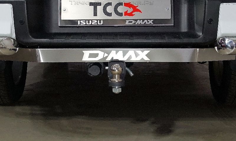 Быстросъёмный фаркоп ТСС для Isuzu D-MAX RG (Mk.III) 2020- с накладкой  из нержавеющей стали с надписью D-MAX Шар Е фото 2