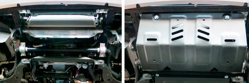 Защита алюминиевая Rival для радиатора Fiat Fullback V-3.0, 2.4D 2016-2022 фото 3