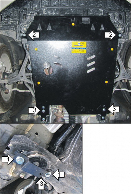 Защита Мотодор для картера и КПП Honda Crosstour 2009-2012