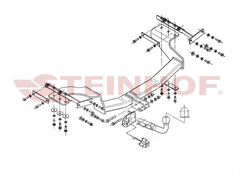 Фаркоп Steinhof для Nissan X-Trail T31 (Mk.II) 2007-2014 шар А