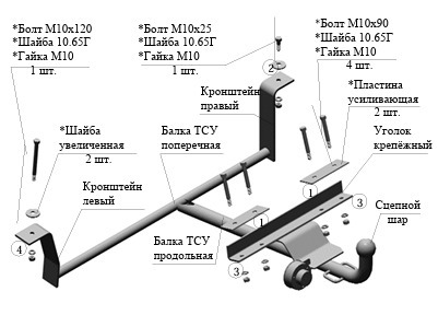 Фаркоп Трейлер для ГАЗ 24, 24-10, Волга 31029 шар F